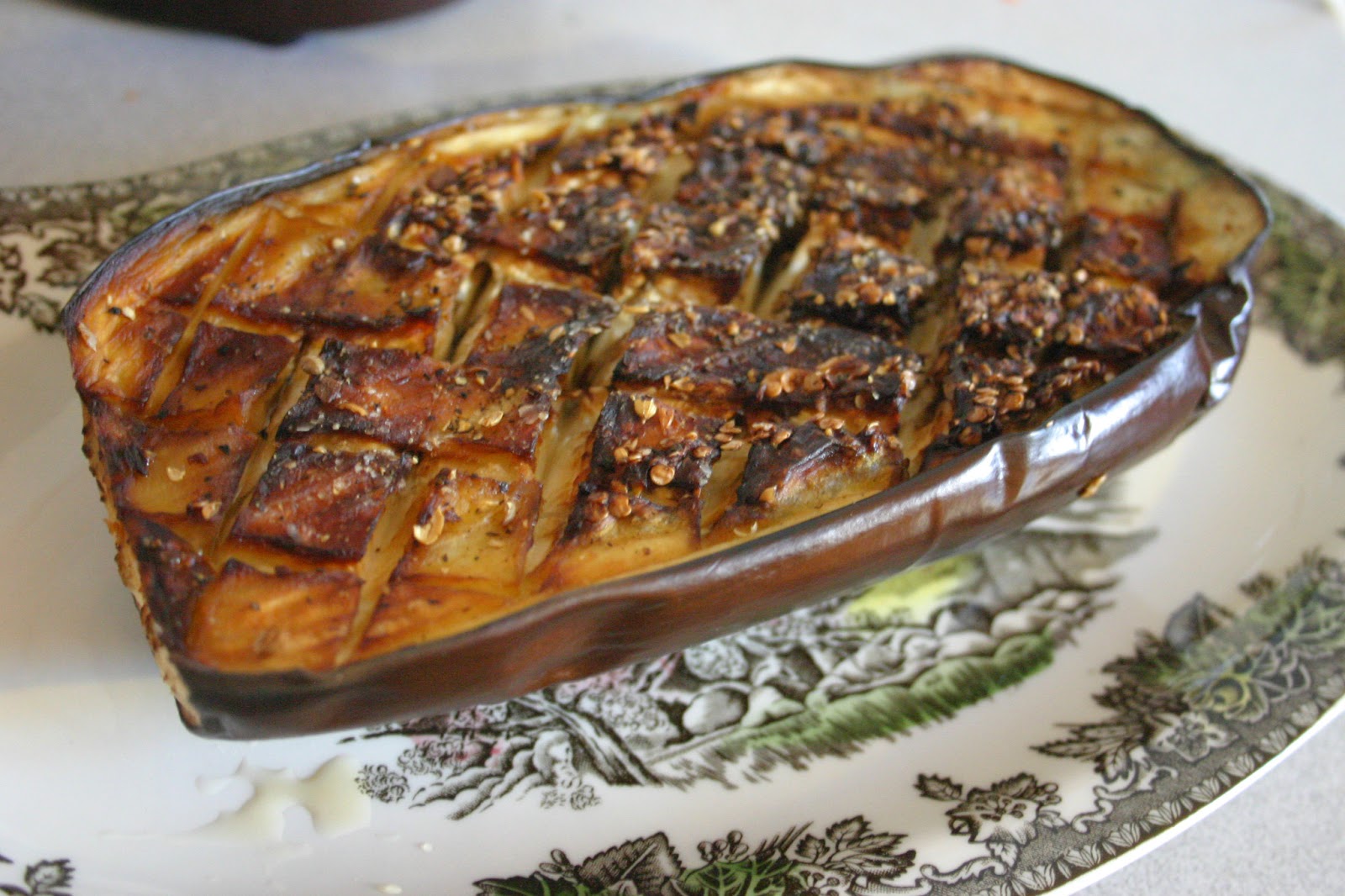 Effortnesslessly Eggplant with Capsicum Puree