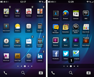 menu utama blackberry Z10 menu utama blackberry Z10