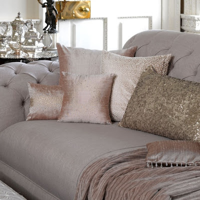 Sequinned cushion in pewter by Butterfly Lane Sequinned cushion in pewter by Butterfly Lane