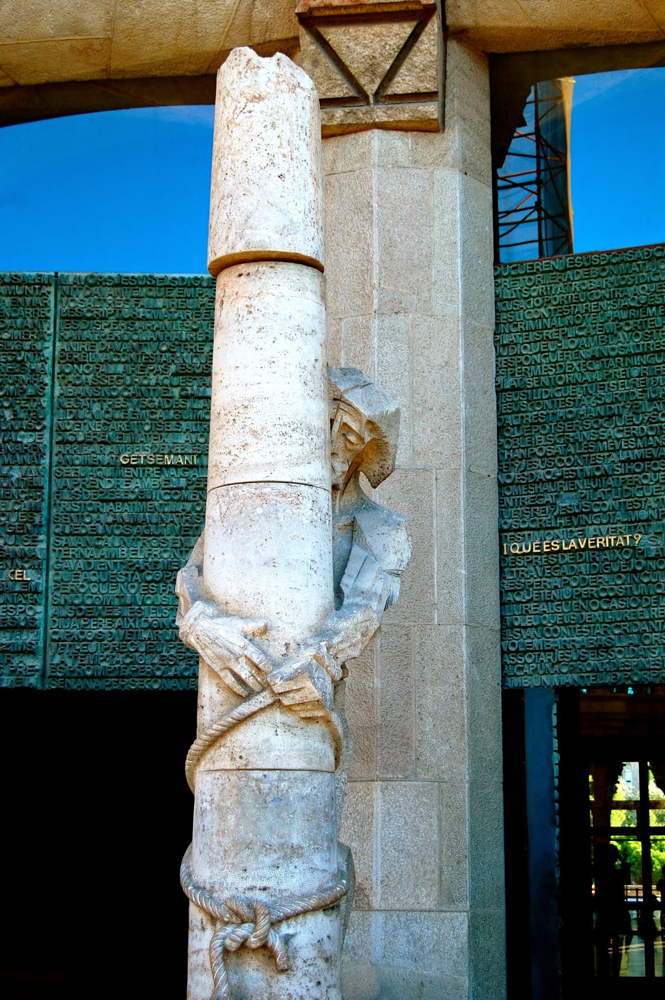 Carving of Jesus's flagellation, Passion Facade, Sagrada Familia