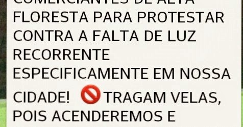 Um comunicado está tomando conta dos aplicativos de mensagens instantâneas (WhatsApp) em Alta Floresta. 