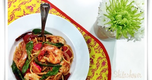 Jamie Oliver's Spaghetti Prawns & Rocket Salad Recipe