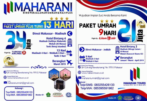 Program Umrah 9 dan 13 Hari PT. Maharani Tours