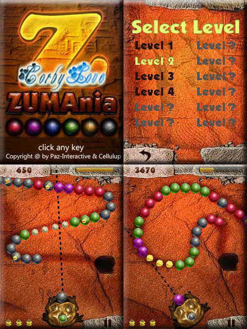 ZUMAnia 240 x 320 Touchscreen Mobile Java Game