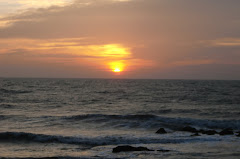 Sun setting at Anjuna Beach