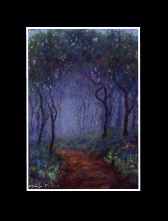 Soft pastel painting of one foggy day in Matheran by Manju Panchal
