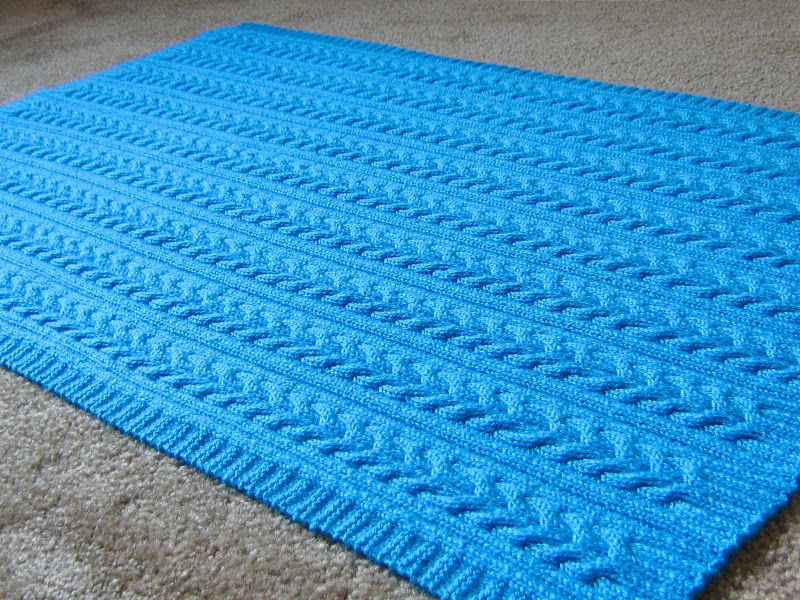 I'd Rather Be Knitting "Splash" Reversible Cables Baby Blanket