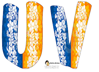 Alfabeto con claveles para Fiesta Hawaiana. | Oh my Alfabetos!