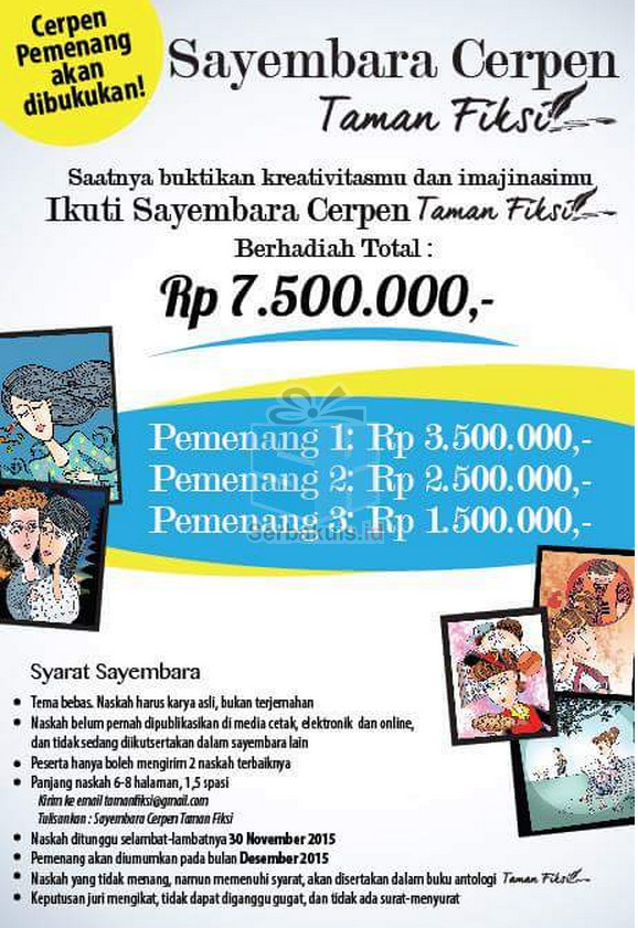 Kontes Cerpen Taman Fiksi Berhadiah Uang Total 7,5 Juta Kontes Cerpen Taman Fiksi Berhadiah Uang Total 7,5 Juta