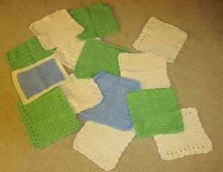 crocheted cotton washcloths