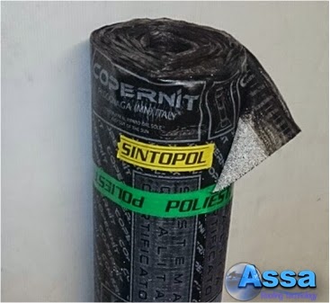 Membrana asfaltica Mineral Poliester Sintopol de Assa. Para instalar con soplete. 