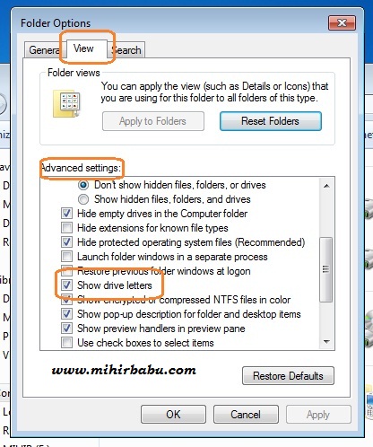 enable windows to show hidden files and folders windows 7