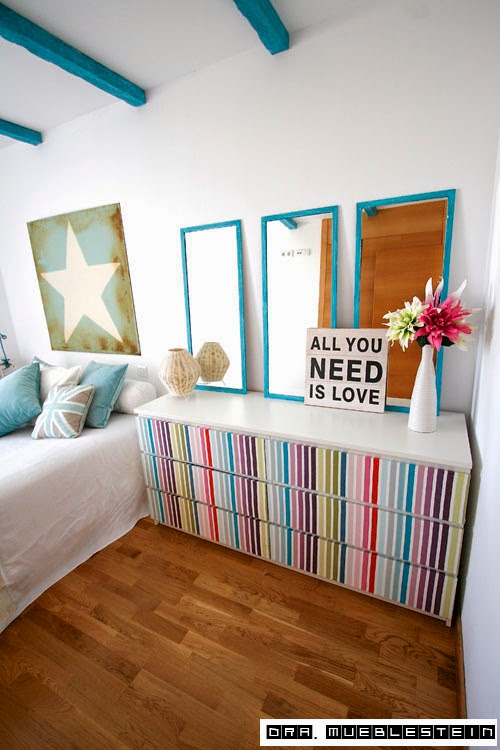 MI RINCÓN DE SUEÑOS: Un dormitorio sencillo en turquesa