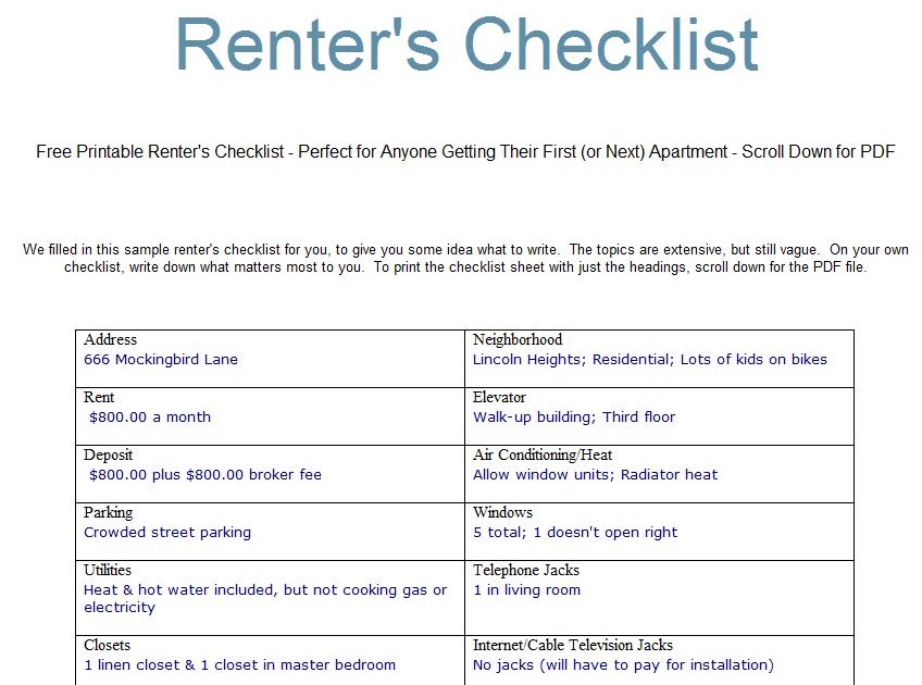 first apartment checklist pdf