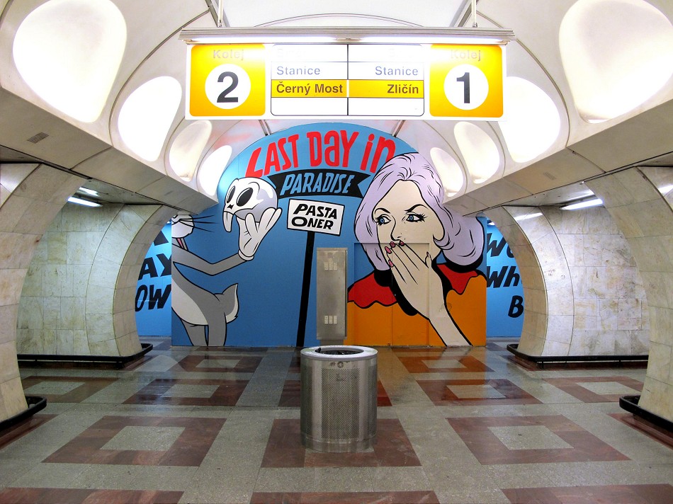 Jan Kaláb x Michal Škapa aka Tron x Pasta Oner x XDog paint a metro