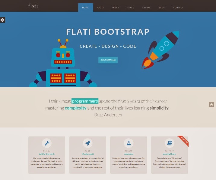 Flati - Responsive Flat Bootstrap WordPress Theme