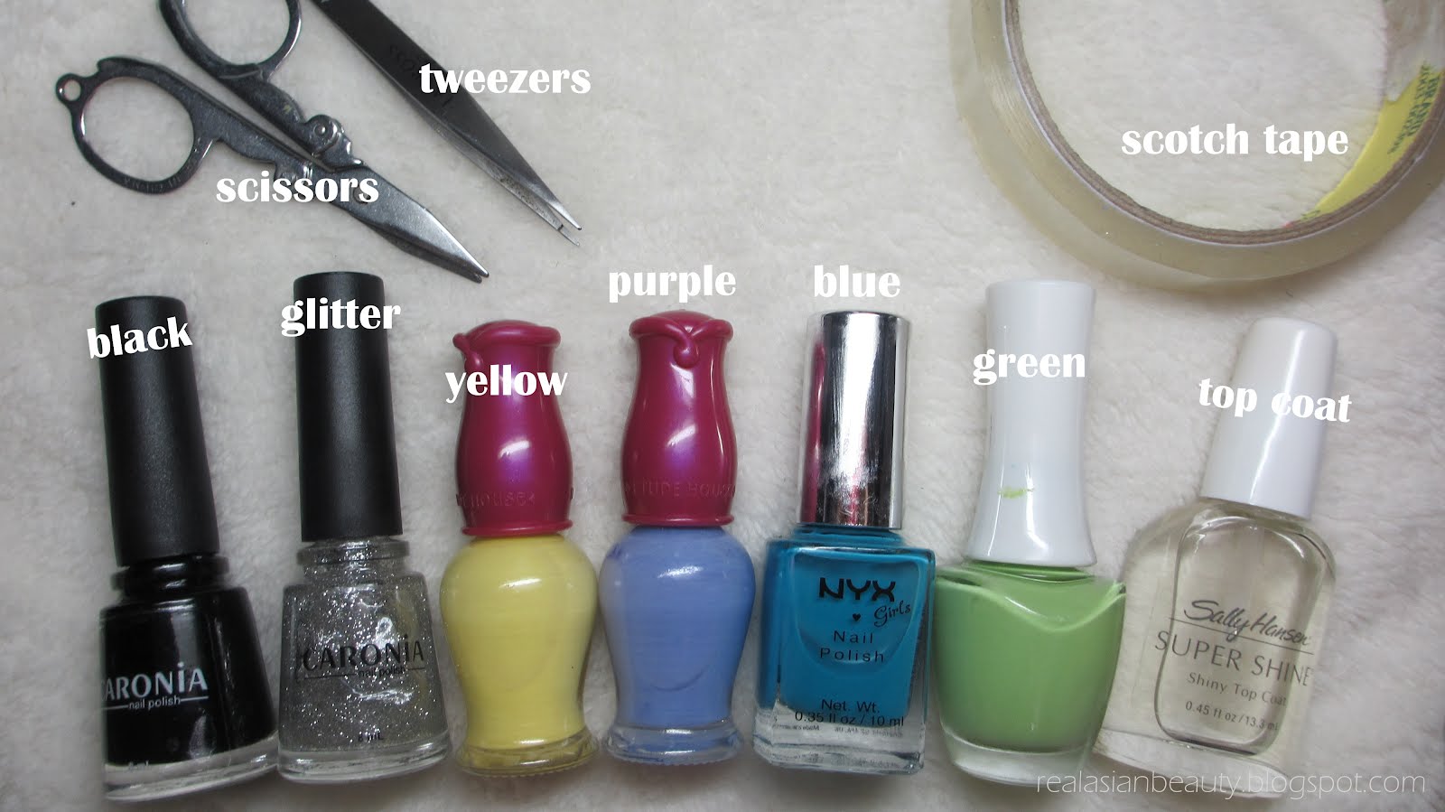 Real Asian Beauty Easy Nail Art using Scotch Tape