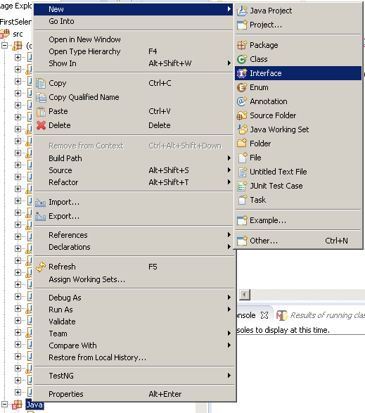 Creating Interface in Eclipse