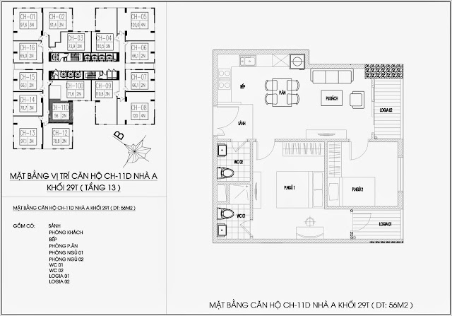 Mặt bằng căn hộ tòa A - 29 tầng, chung cư Imperia Garden Mặt bằng căn hộ tòa A - 29 tầng, chung cư Imperia Garden