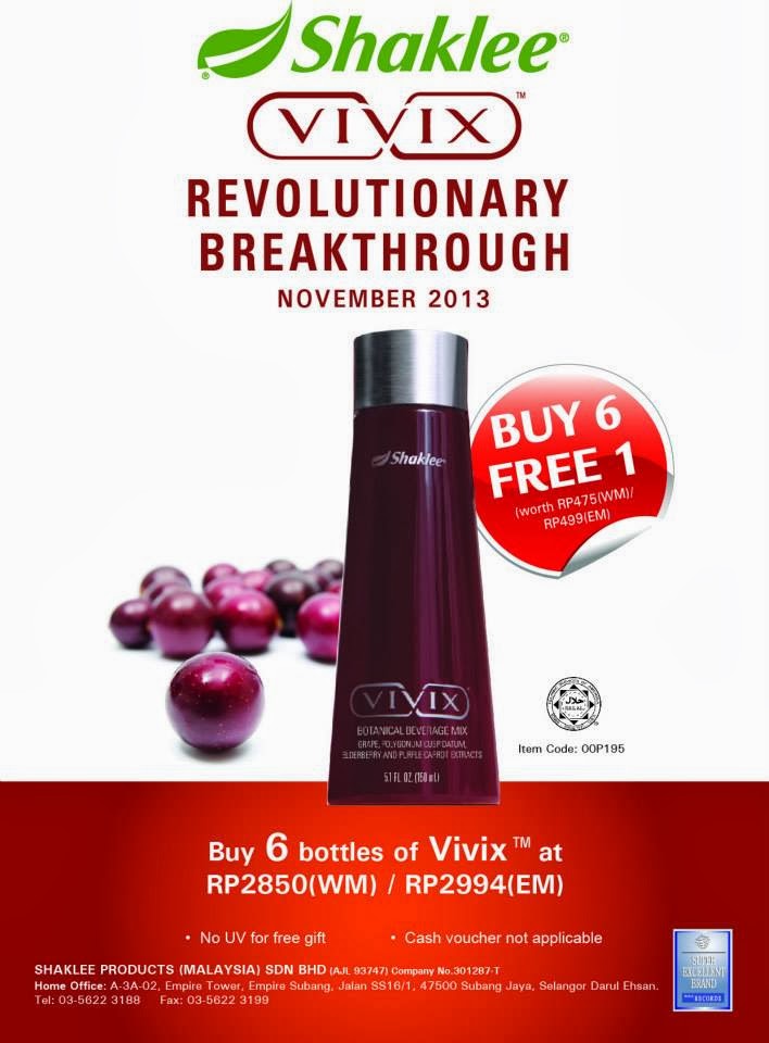 Promosi Nov '13 - Buy 6 Free 1 Vivix