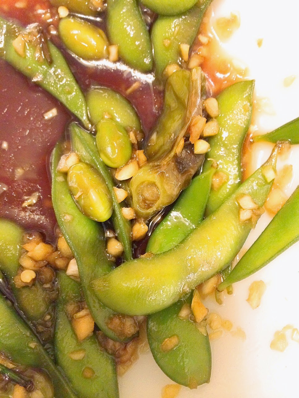 Boho Brass Honey Garlic Shishito Peppers + Edamame