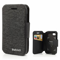 Wallston Filament Grain Leather Case Wallet with Card Slot for BlackBerry Q5 - Black Wallston Filament Grain Leather Case Wallet with Card Slot for BlackBerry Q5 - Black