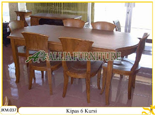 Meja dan Kursi Makan Kayu Jati Ukiran Kipas 6 Kursi Meja dan Kursi Makan Kayu Jati Ukiran Kipas 6 Kursi