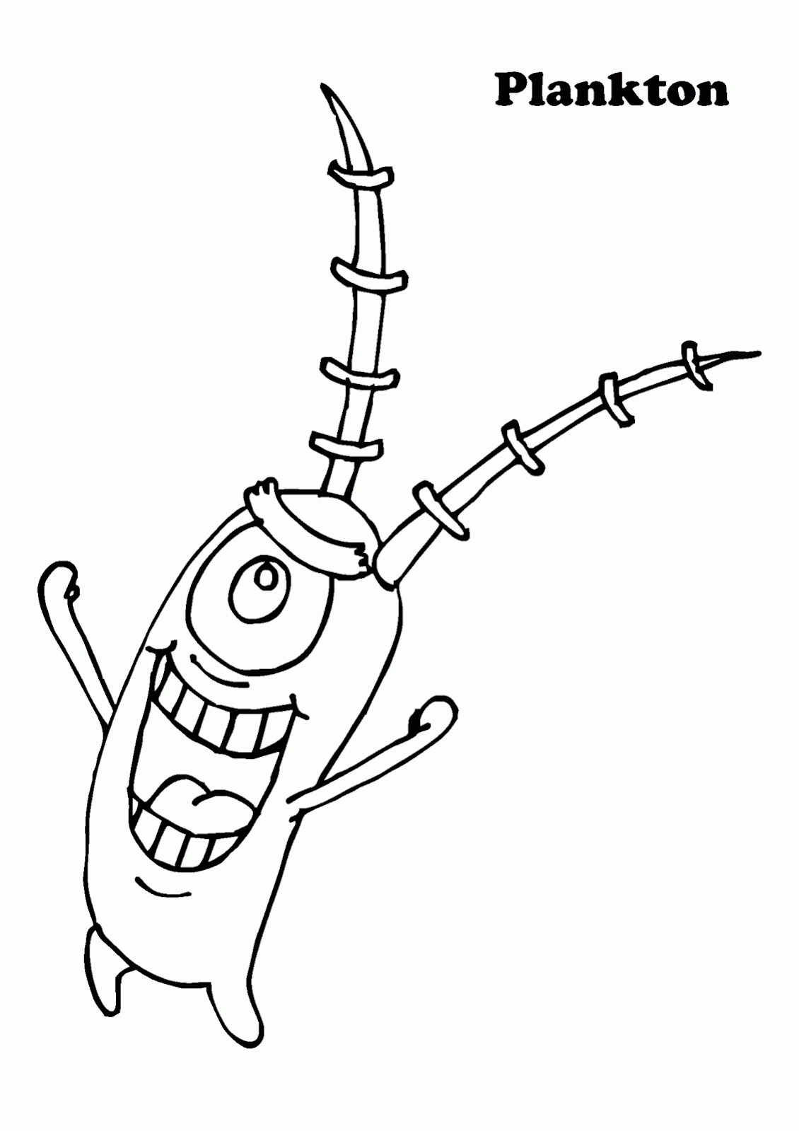 Yuk Mewarnai Gambar Plankton | SpongeBob SquarePants - Contoh Anak PAUD