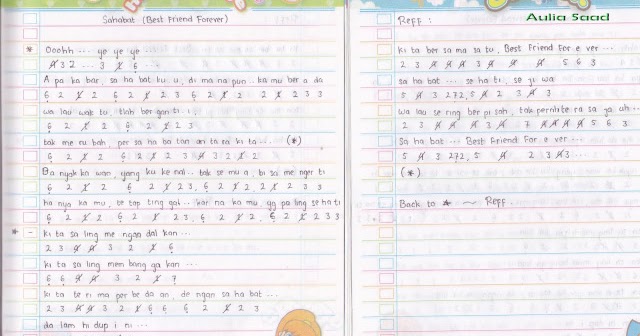 Koleksi Not Angka Not Angka Super7 Sahabat Best Friend Forever Koleksi Not Angka Not Angka Super7 Sahabat Best Friend Forever