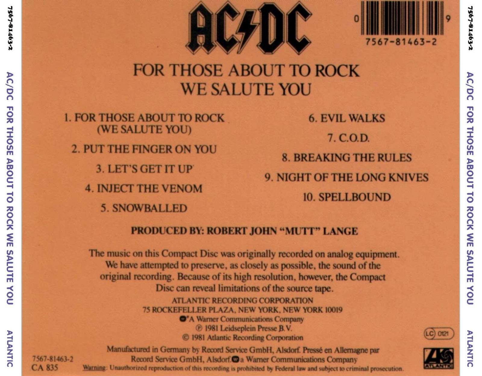 Swingville ACDC For Those About to Rock (We Salute You) (1981)
