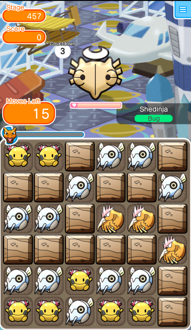 ゲーム攻略ブログ ポケとる ステージ456 460 テッシード ヌケニン ヤミラミ ブースター ナットレイ