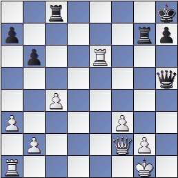 Torneo de Maestros del Comtal 1934, posición de la partida de ajedrez Bertrana – Ribera después de 34… Txg7