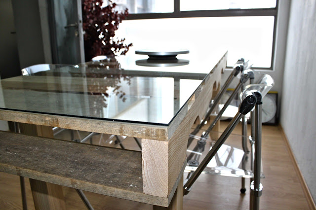 Mesa de jantar de palete de madeira reciclado
