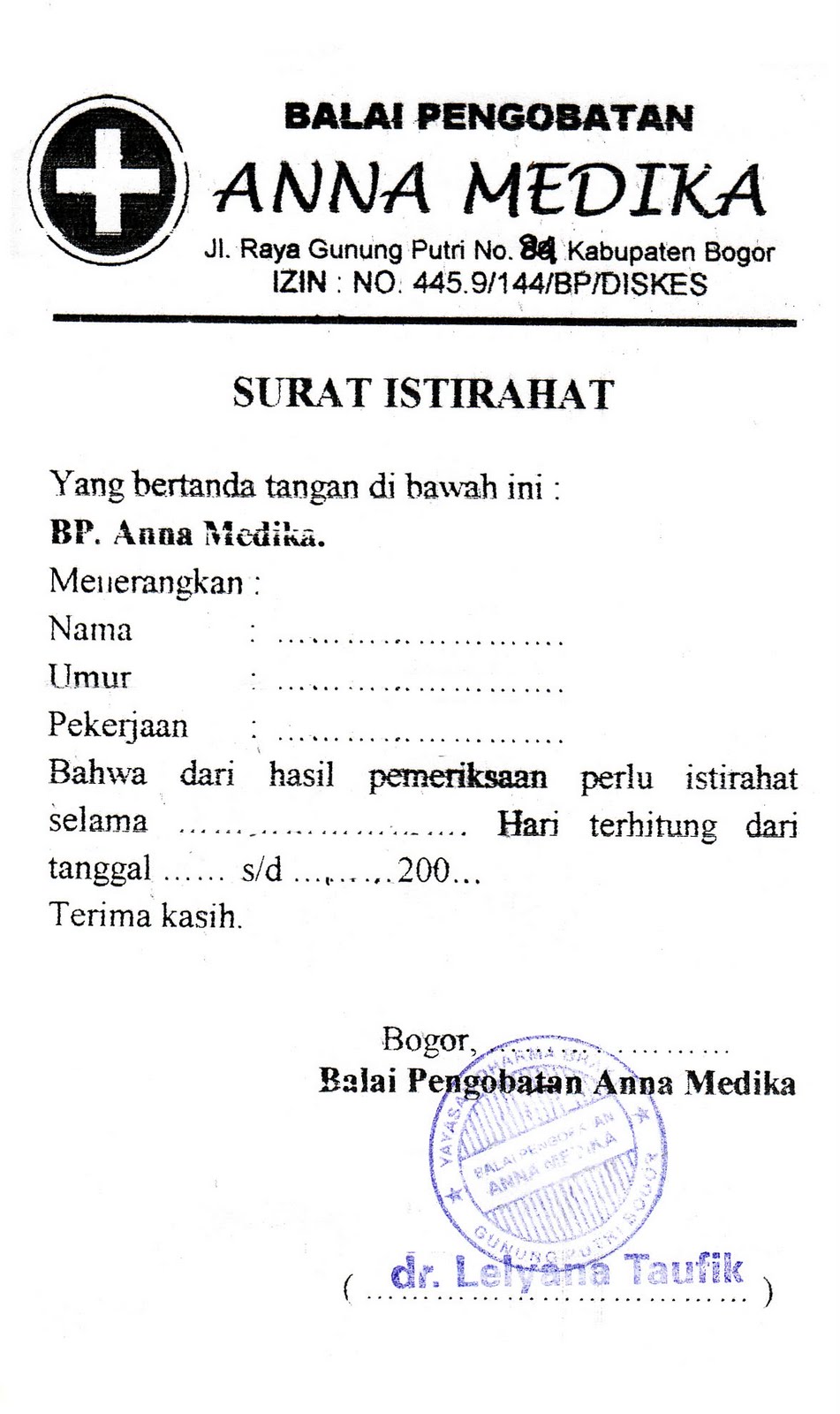 Rifqi Rahmadi Contoh Surat Dokter