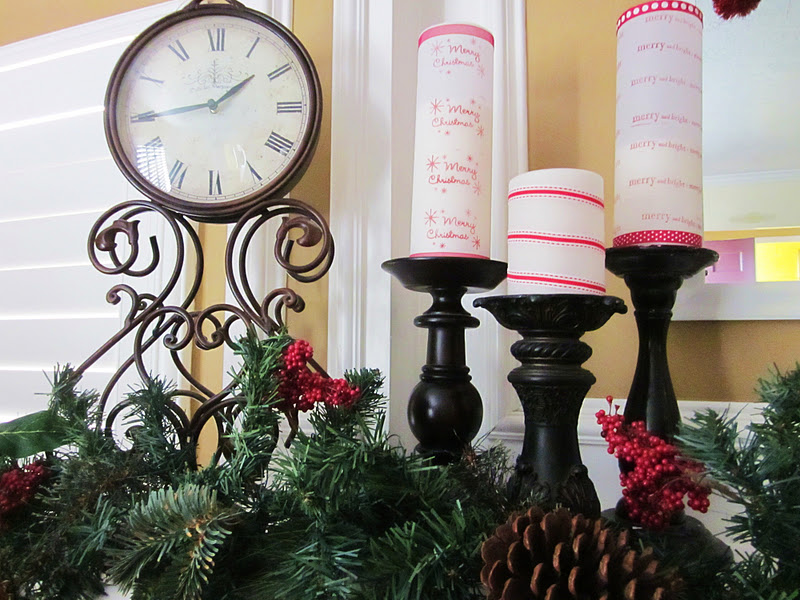 Homespun With Love Christmas Mantel Candle Wraps