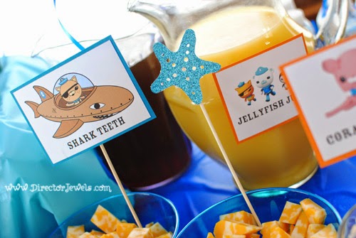 Octonauts Birthday Party Food Ideas | Kwazii's Shark Teeth | Jellyfish Juice | Under the Sea Party at directorjewels.com