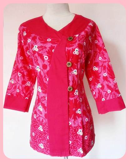 baju batik kantor wanita lengan panjang warna pink baju batik kantor wanita lengan panjang warna pink