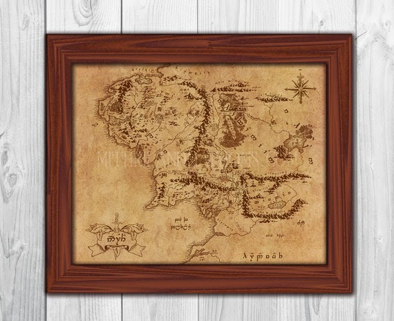 More Home Decor Straight From Middle Earth Elvish Map Of Middle Earth Image Source Mithrilandmathoms