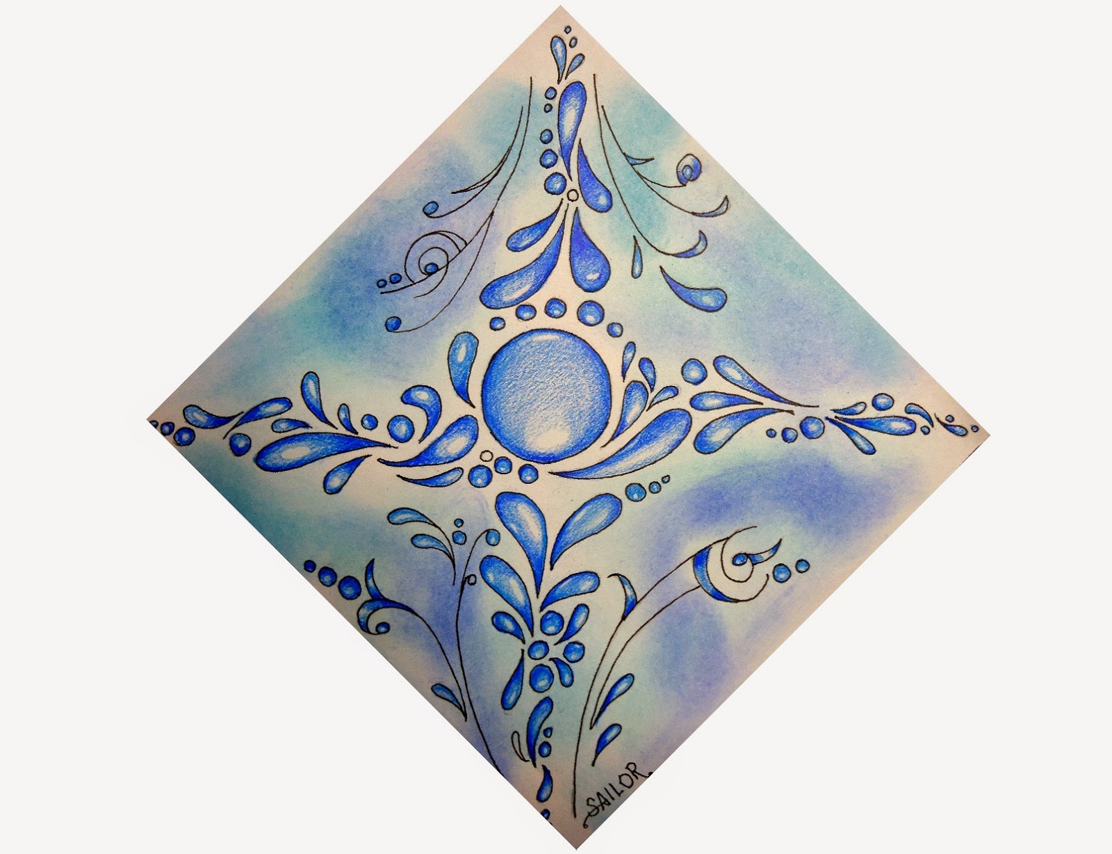 Barb's Daily Creations Water in Zentangle I am The Diva Challenge 181