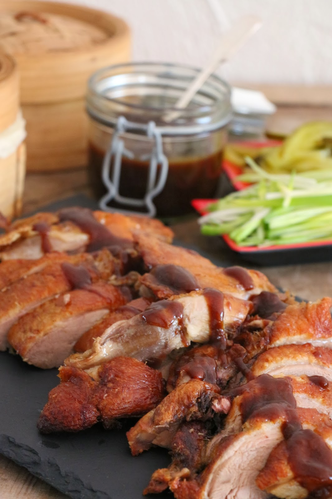 FLOWER POT KITCHEN PEKING DUCK WITH PANCAKES AND PLUM SAUCE