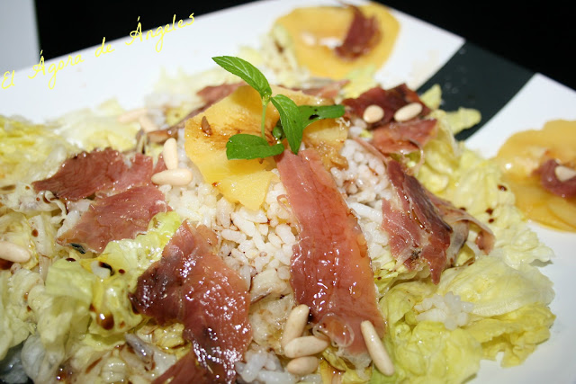 Ensalada Templada De Arroz, Manzana Y Jamón
