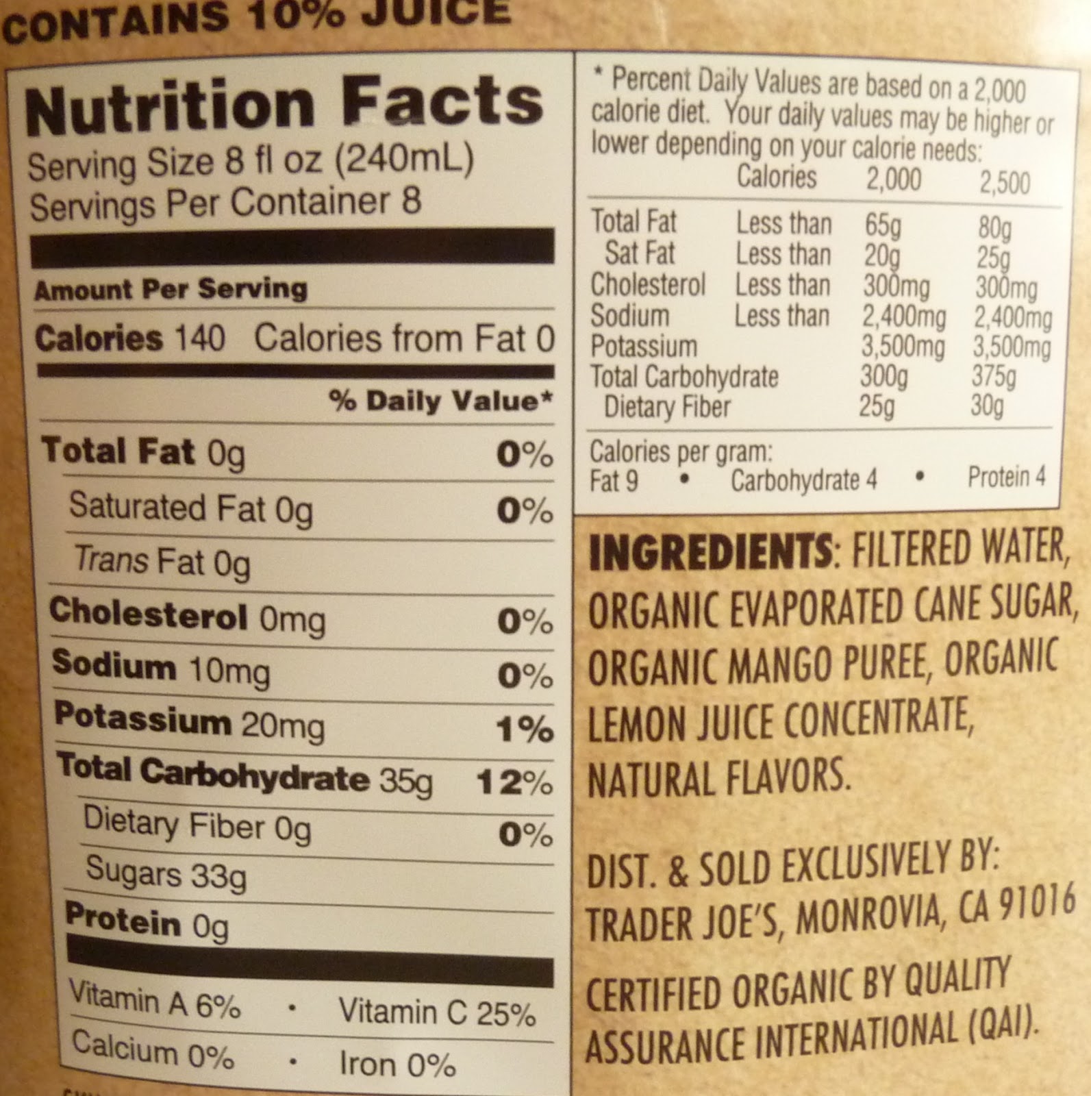 What's Good at Trader Joe's? Trader Joe's Organic Mango Lemonade