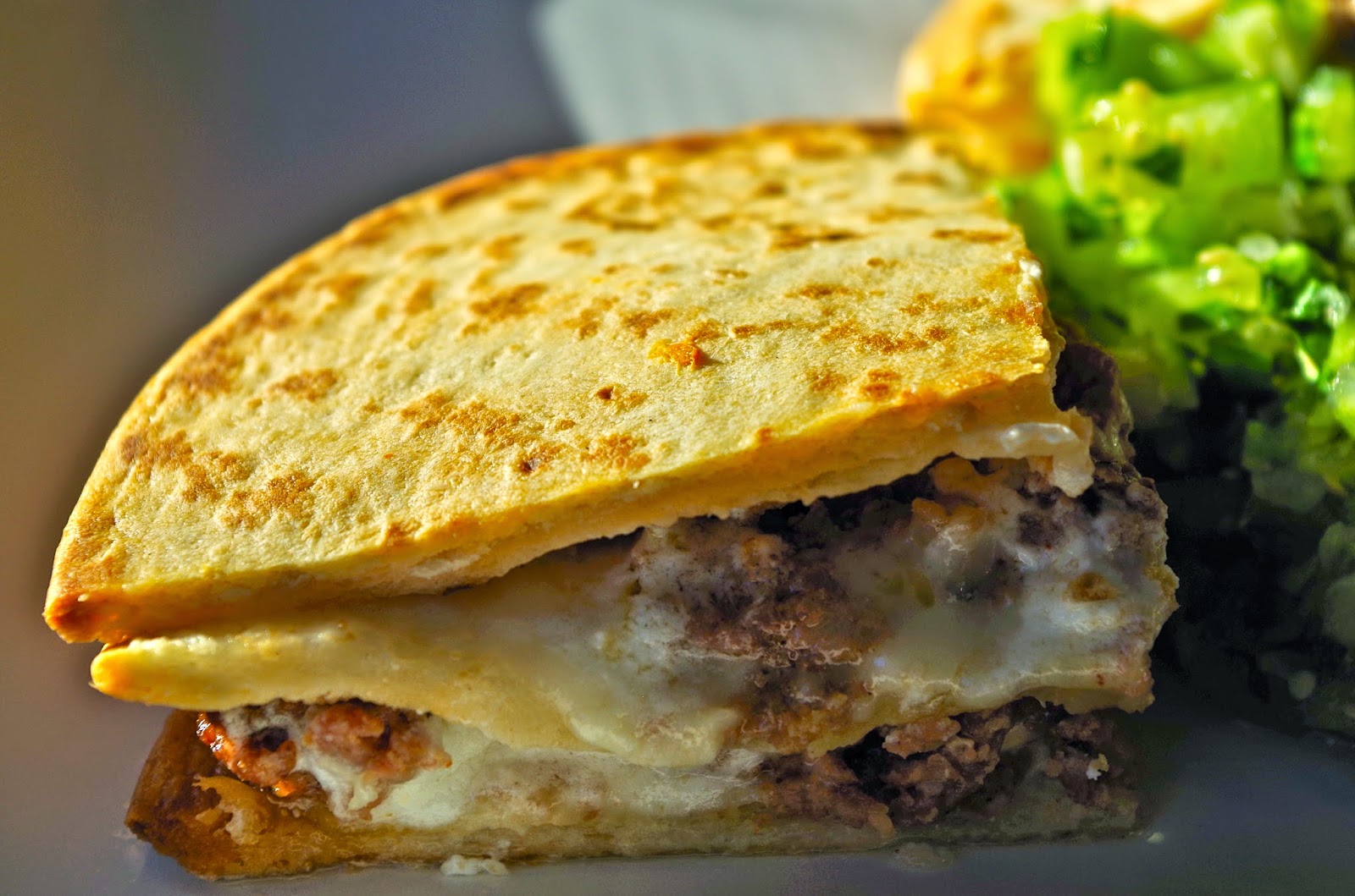 Chorizo and Goat Cheese Quesadilla with Tomatillo Salsa