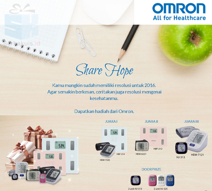 Kontes Share Hope Berhadiah 7 Paket Produk Omron Gratis Kontes Share Hope Berhadiah 7 Paket Produk Omron Gratis