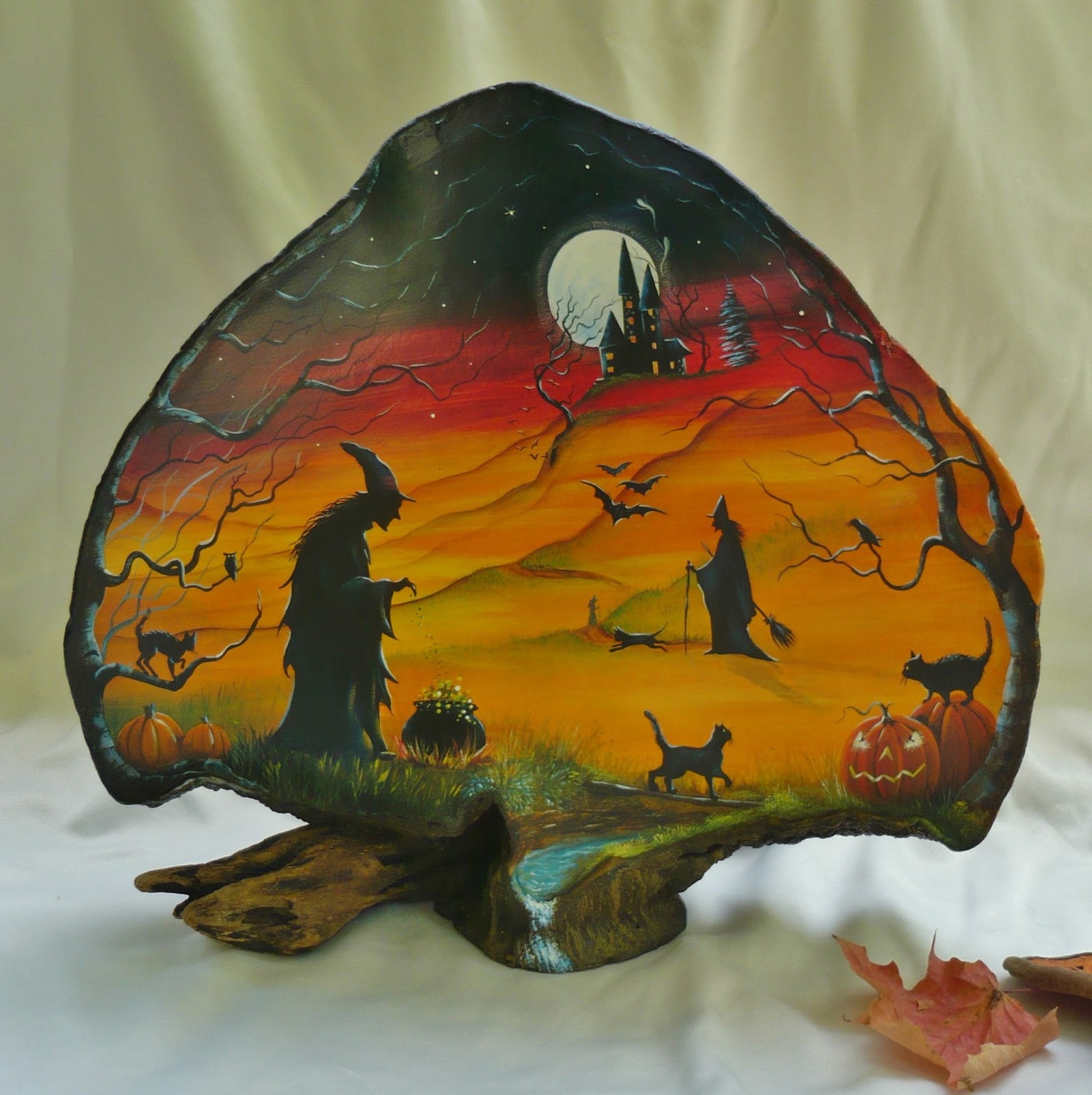 MAGIC BRUSH STUDIO OOAK Hand Painted large TREE FUNGUS ART on eBay right now