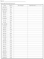 Coaching our kids with Aspergers: Math Worksheet - Calculating Tax