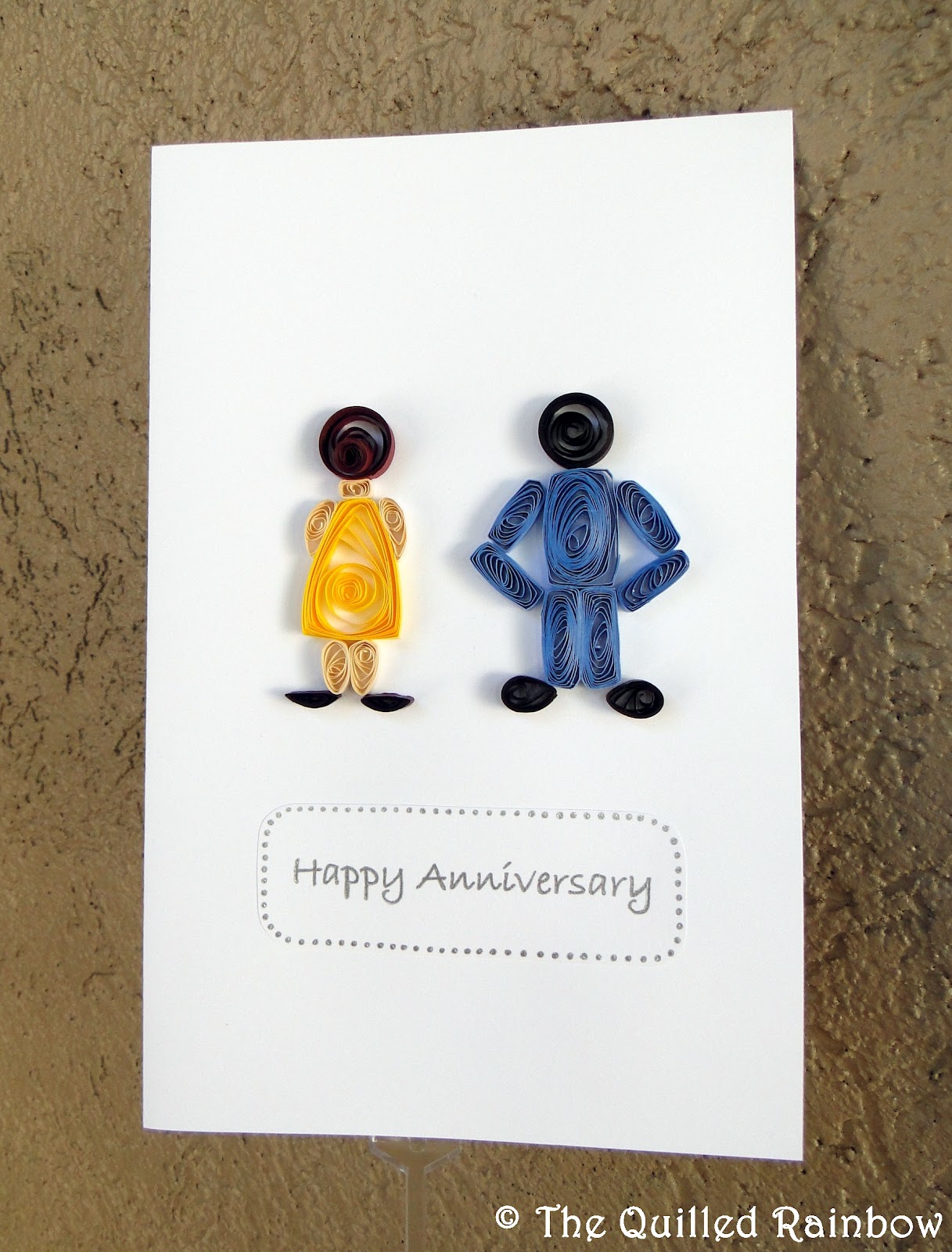 The Quilled Rainbow Quilled Anniversary Card