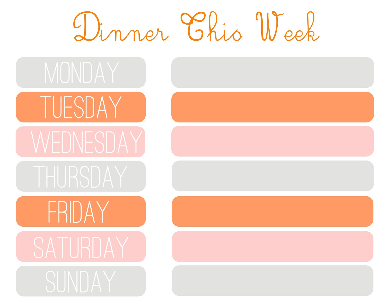 FREE PRINTABLES OF THE DAY: Meal Planner Printable The Lady Blogger FREE PRINTABLES OF THE DAY: Meal Planner Printable The Lady Blogger