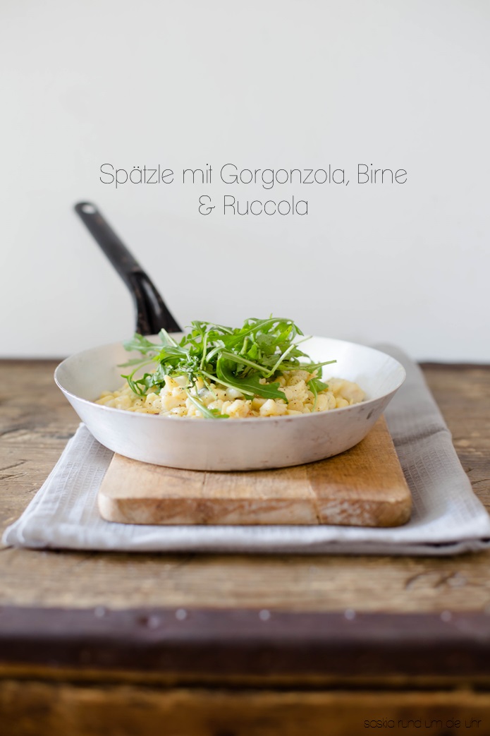 SaskiarundumdieUhr Spätzle mit Birne & Rucola
