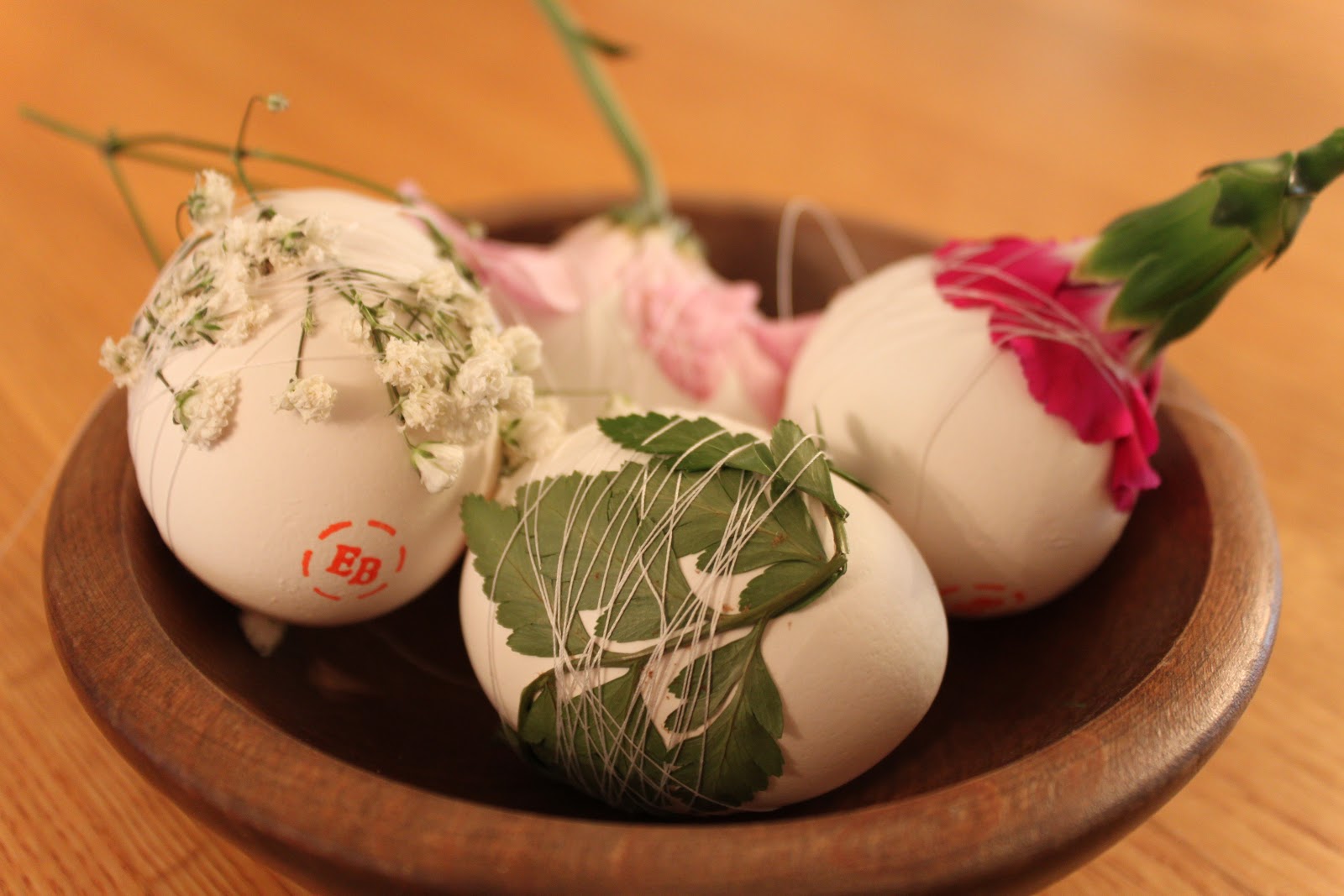 Sugarplum Land Easter Eggs made with Onion Skin Dye & Flowers